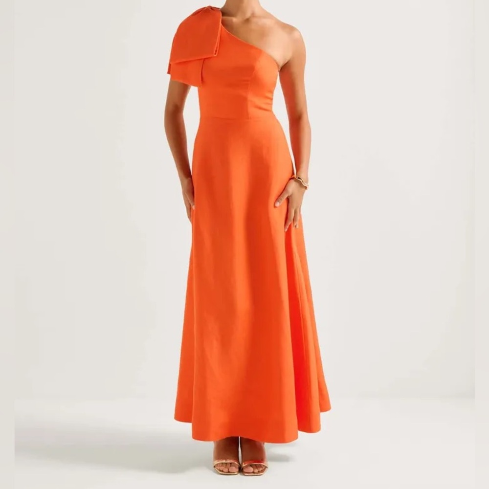 NWT Danni Asym Bow Midi Dress